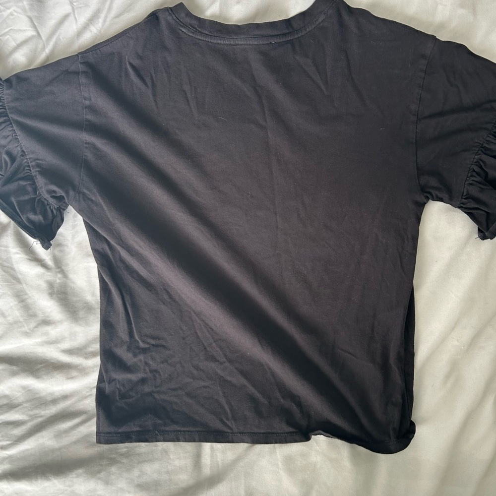 Forever 21 Black Ruffled Short Sleeve Tee - Picture 6 of 9